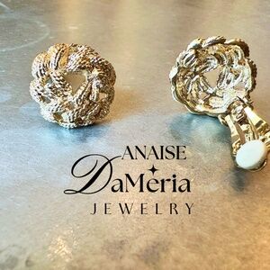 True Infinity Knot Gold Earrings Faceted W/ Understated Radiant Shimmer-Vintage